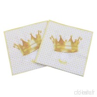 FENICAL Serviette décorative Serviette d'impression Serviette Golden Crown pour fête d'anniversaire - B07VRRDFJJ
